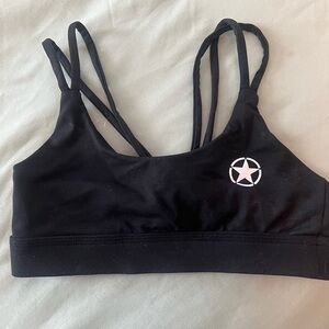 Savage Barbell Black Sports Bra with Star Design